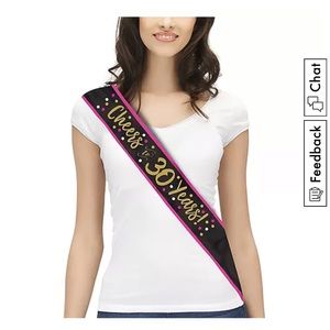 Pink & Gold 30th Birthday Sash